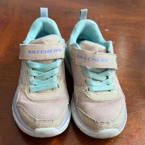 Skechers Kids' pink and Aqua Sneakers